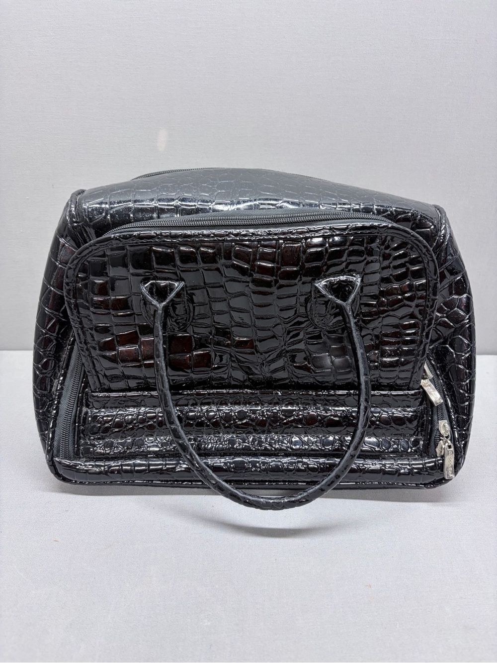 Caboodles Black Croc-Embossed Cosmetic Train Case